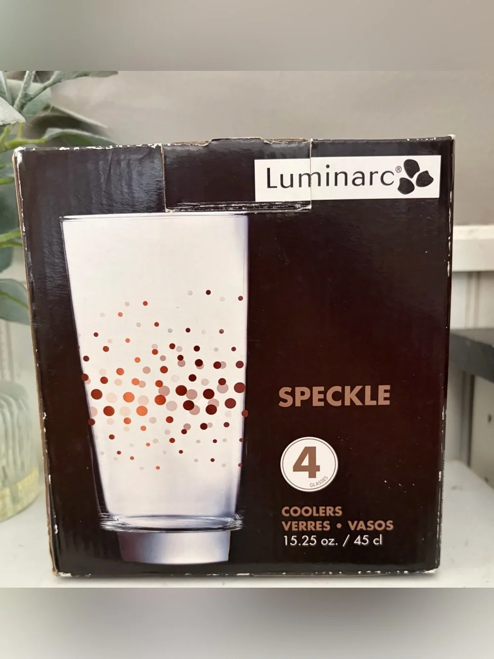 Luminarc Speckle Cooler Glasses 4pk NEW in Box